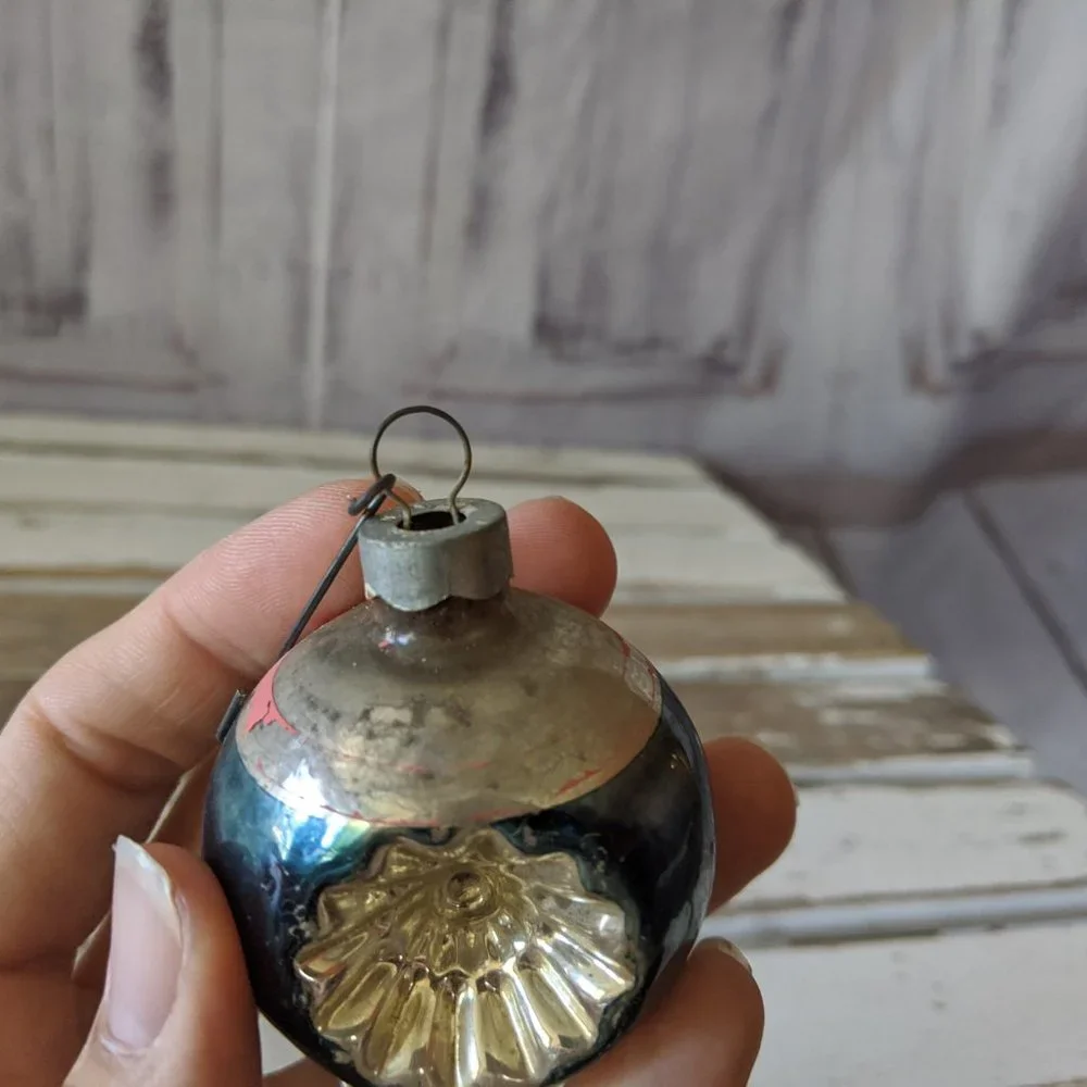 Antique Christmas‎ Tree Holiday Ornament 3 In. Blue